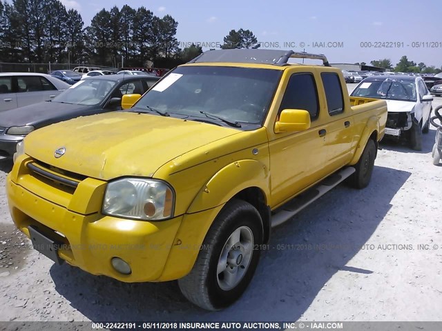 1N6ED29X02C336364 - 2002 NISSAN FRONTIER CREW CAB XE/CREW CAB SE YELLOW photo 2