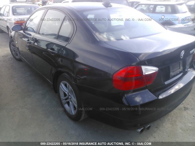 WBAVC53558FZ83958 - 2008 BMW 328 I SULEV BLACK photo 6