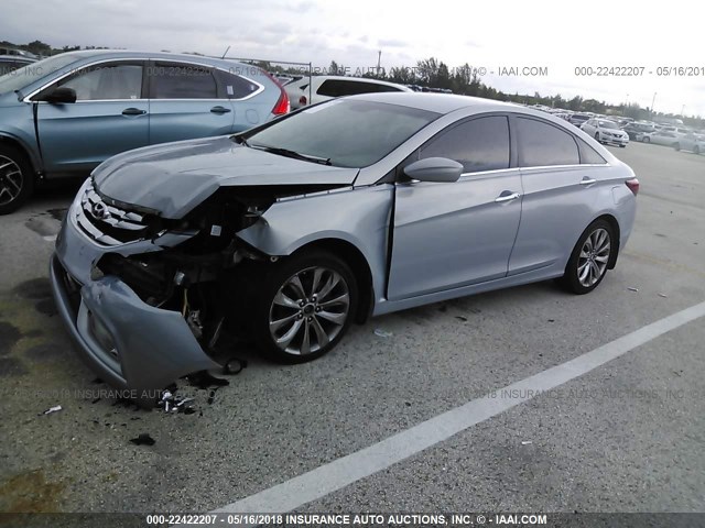 5NPEC4AC5BH151886 - 2011 HYUNDAI SONATA SE/LIMITED Light Blue photo 2