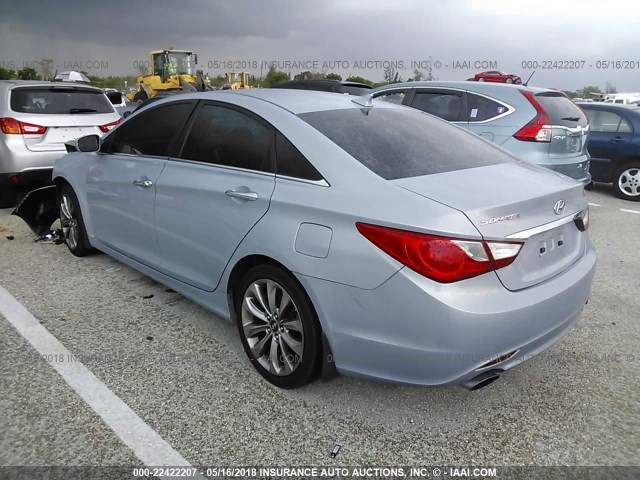 5NPEC4AC5BH151886 - 2011 HYUNDAI SONATA SE/LIMITED Light Blue photo 3