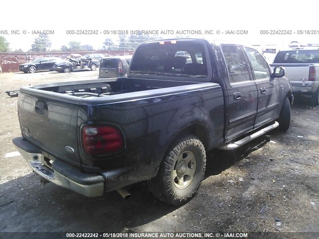 1FTRW07642KA57342 - 2002 FORD F150 SUPERCREW BLACK photo 4