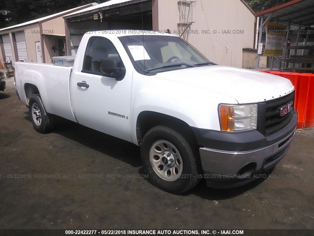 1GTEC14X09Z200525 - 2009 GMC SIERRA C1500 WHITE photo 1