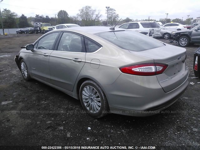 3FA6P0LU5FR238977 - 2015 FORD FUSION SE HYBRID TAN photo 3