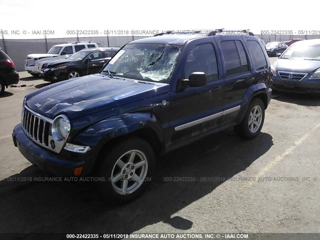 1J4GL58K75W563800 - 2005 JEEP LIBERTY LIMITED BLUE photo 2