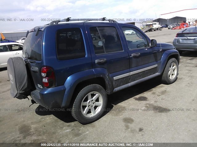 1J4GL58K75W563800 - 2005 JEEP LIBERTY LIMITED BLUE photo 4