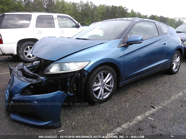 JHMZF1D42BS004937 - 2011 HONDA CR-Z TEAL photo 2