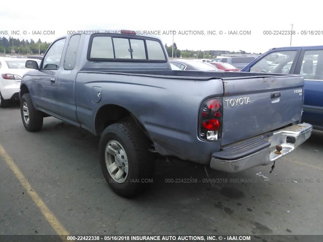 4TAWM72NXWZ115561 - 1998 TOYOTA TACOMA XTRACAB GRAY photo 3