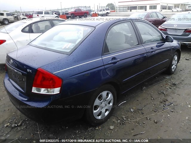 KNAFE121475435783 - 2007 KIA SPECTRA EX/LX BLUE photo 4