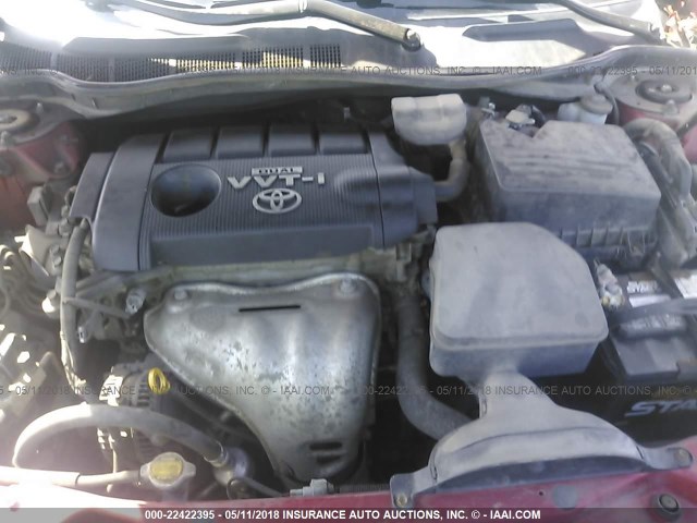 4T4BF3EKXAR040522 - 2010 TOYOTA CAMRY SE/LE/XLE RED photo 10