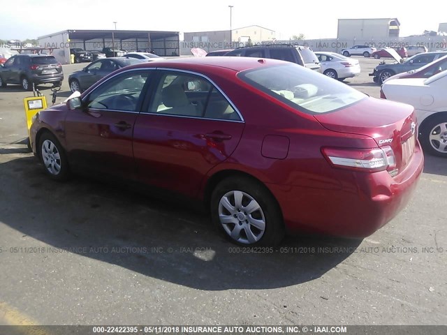 4T4BF3EKXAR040522 - 2010 TOYOTA CAMRY SE/LE/XLE RED photo 3