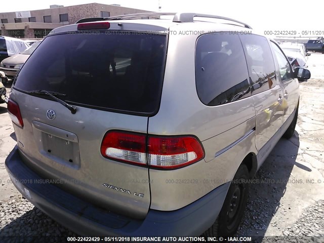 4T3ZF13C92U462718 - 2002 TOYOTA SIENNA LE/XLE BEIGE photo 4