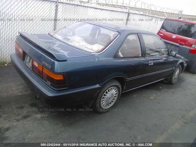 1HGCA6242KA053309 - 1989 HONDA ACCORD SEI GREEN photo 4