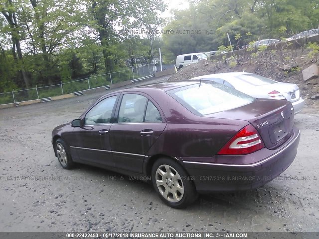 WDBRF87H56F791095 - 2006 MERCEDES-BENZ C 350 4MATIC MAROON photo 3