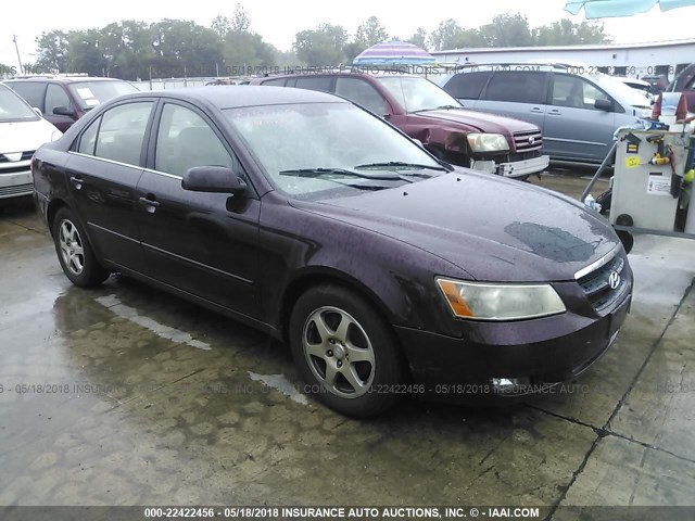 5NPEU46F96H124938 - 2006 HYUNDAI SONATA GLS/LX BURGUNDY photo 1