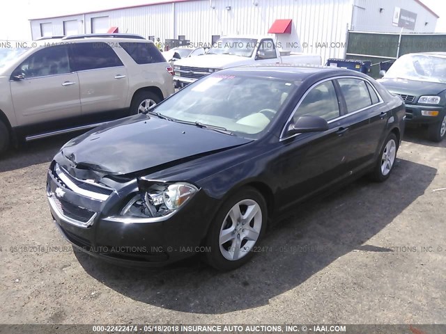 1G1ZB5EB2A4145049 - 2010 CHEVROLET MALIBU LS BLACK photo 2