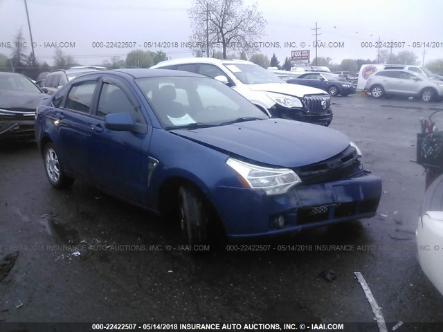 1FAHP35N58W208653 - 2008 FORD FOCUS SE/SEL/SES BLUE photo 1