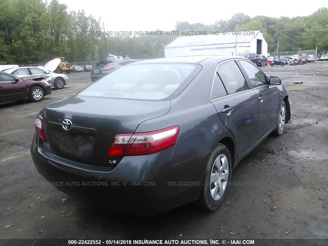 4T1BE46K98U734291 - 2008 TOYOTA CAMRY CE/LE/XLE/SE GRAY photo 4