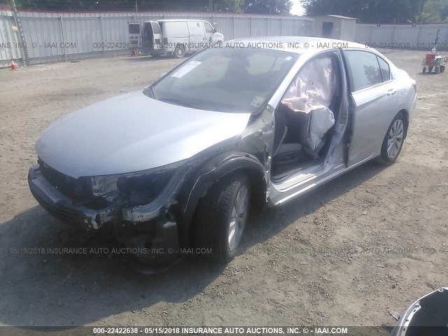 1HGCR2F85EA008092 - 2014 HONDA ACCORD EXL SILVER photo 2