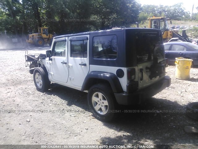 1C4BJWDG9DL577775 - 2013 JEEP WRANGLER UNLIMITE SPORT WHITE photo 3