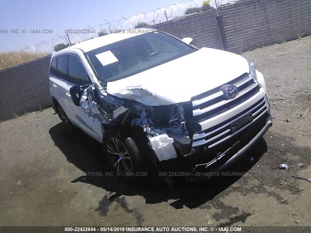 5TDZZRFH6HS216040 - 2017 TOYOTA HIGHLANDER LE/LE PLUS WHITE photo 1