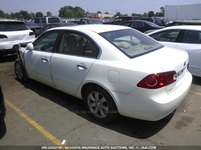 KNAGE123665025166 - 2006 KIA OPTIMA LX/EX WHITE photo 3