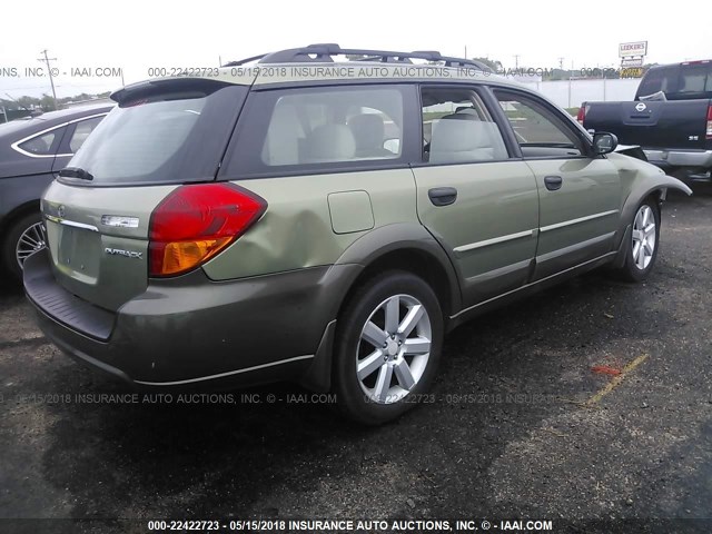 4S4BP61C567338540 - 2006 SUBARU LEGACY OUTBACK 2.5I GREEN photo 4