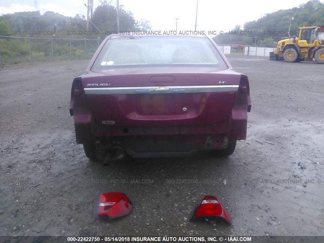 1G1ZT53F36F213745 - 2006 CHEVROLET MALIBU LT MAROON photo 6