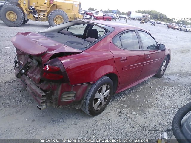 2G2WP552781125305 - 2008 PONTIAC GRAND PRIX RED photo 4