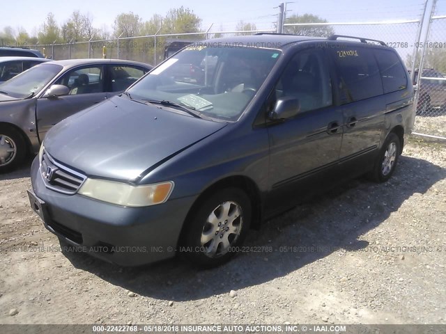 5FNRL18974B109831 - 2004 HONDA ODYSSEY EXL BLUE photo 2