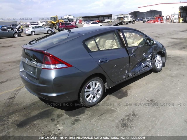 JHMZE2H7XDS004720 - 2013 HONDA INSIGHT EX GRAY photo 4