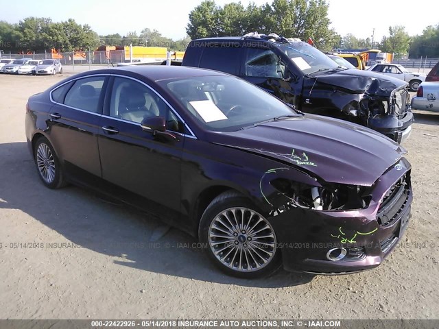 3FA6P0K98DR347590 - 2013 FORD FUSION TITANIUM BURGUNDY photo 1