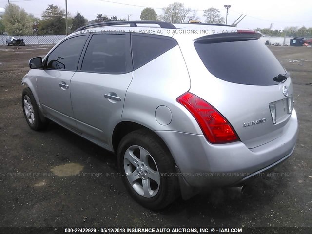 JN8AZ08W13W210809 - 2003 NISSAN MURANO SL/SE SILVER photo 3