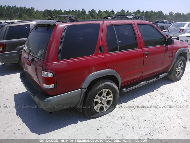 JN8AR07S3XW363695 - 1999 NISSAN PATHFINDER LE/SE/XE RED photo 4