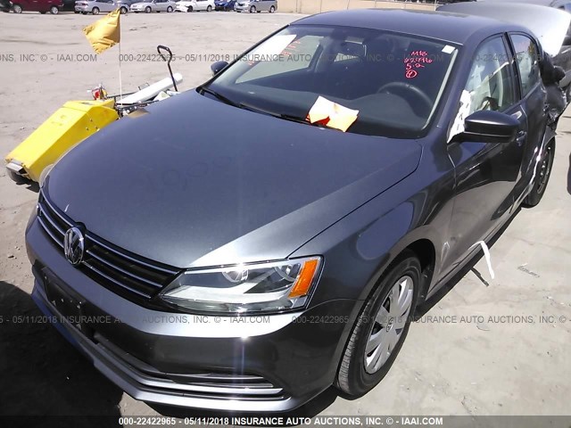 3VW2K7AJ8FM297721 - 2015 VOLKSWAGEN JETTA S GRAY photo 2