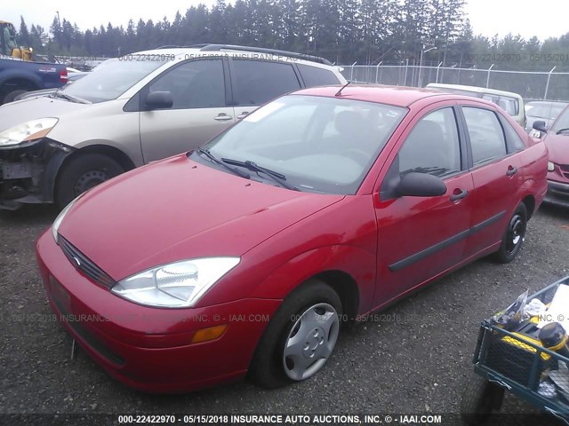 1FAFP33P82W238488 - 2002 FORD FOCUS LX RED photo 2