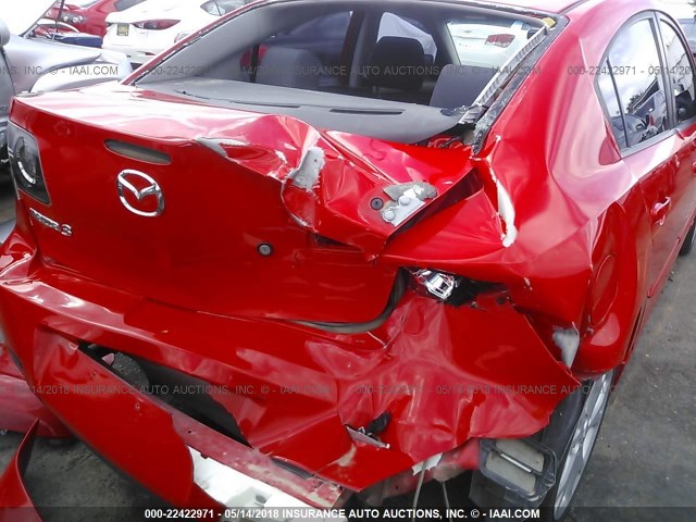 JM1BK323281833039 - 2008 MAZDA 3 S RED photo 6