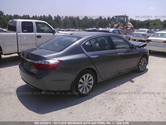 1HGCR3F8XDA029654 - 2013 HONDA ACCORD EXL GRAY photo 4