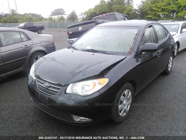 KMHDU46D99U668582 - 2009 HYUNDAI ELANTRA GLS/SE BLACK photo 2