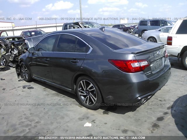 4S3BNAS62J3023605 - 2018 SUBARU LEGACY SPORT GRAY photo 3