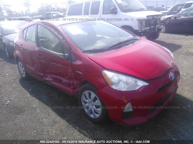 JTDKDTB34C1022894 - 2012 TOYOTA PRIUS C RED photo 1