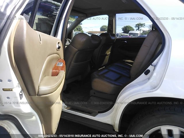 2HNYD18865H557922 - 2005 ACURA MDX TOURING WHITE photo 8