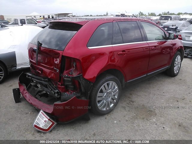 2FMDK4KC0ABB28115 - 2010 FORD EDGE LIMITED RED photo 4