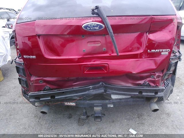 2FMDK4KC0ABB28115 - 2010 FORD EDGE LIMITED RED photo 6