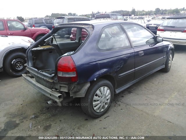 2HGEJ6429XH109016 - 1999 HONDA CIVIC CX Dark Blue photo 4