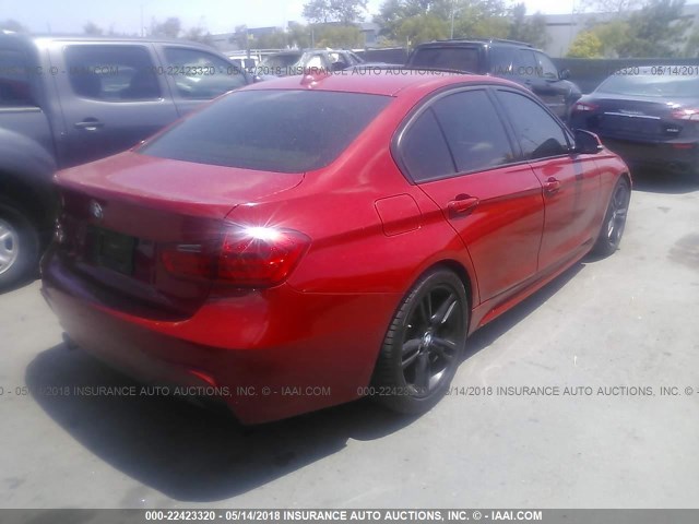 WBA3C1C5XDF437506 - 2013 BMW 328 I SULEV RED photo 4