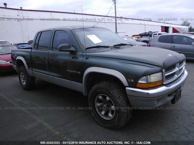 1B7HG2AZ2YS734727 - 2000 DODGE DAKOTA QUAD GREEN photo 1