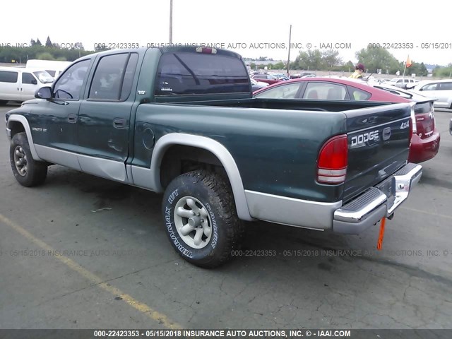 1B7HG2AZ2YS734727 - 2000 DODGE DAKOTA QUAD GREEN photo 3