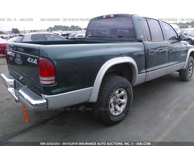 1B7HG2AZ2YS734727 - 2000 DODGE DAKOTA QUAD GREEN photo 4