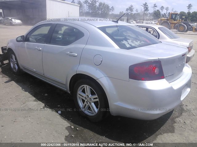 1C3CDZCB0CN157509 - 2012 DODGE AVENGER SXT SILVER photo 3