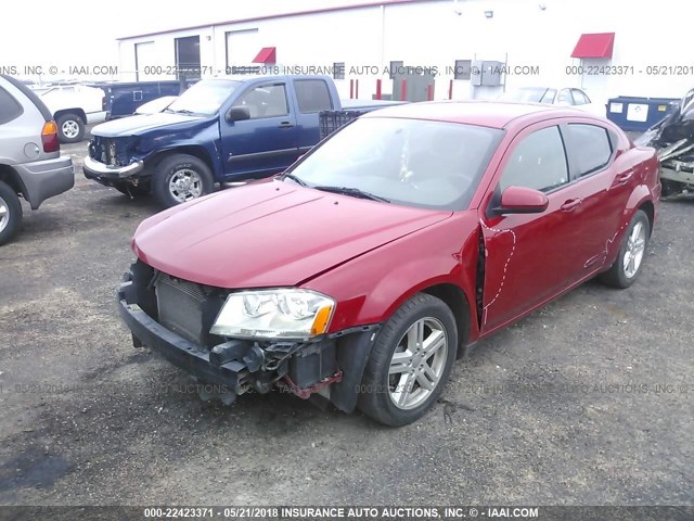 1C3CDZCB7CN230665 - 2012 DODGE AVENGER SXT RED photo 2